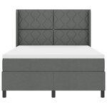 Lit Box Spring vidaXL avec Matelas & LED Gris Foncé 140x190 cm Tissu