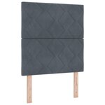 Lit avec sommier à ressorts et matelas vidaXL Gris foncé 80x200 cm en Velours
