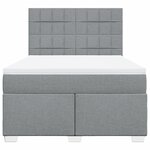 vidaXL Sommier à lattes de lit avec matelas Gris clair 160x200cm Tissu