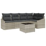 vidaXL Ensemble de canapé de jardin 6 pièces avec coussins Gris Poly Rattan