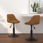 Vidaxl chaises pivotantes à dîner 2 pcs marron velours