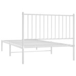 vidaXL Cadre de lit métal sans matelas et tête de lit blanc 100x200 cm