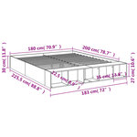 vidaXL Cadre de lit sans matelas sonoma gris 180x200 cm