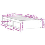 vidaXL Cadre de lit sonoma gris 90x200 cm