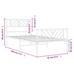 vidaXL Cadre de lit métal avec tête de lit/pied de lit blanc 90x190 cm