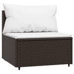 vidaXL Salon de jardin 4 Pièces avec coussins Marron Résine tressée