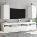 vidaXL Meubles TV muraux avec lumières LED 2 Pièces blanc 30 5x35x70 cm