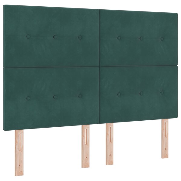 vidaXL Tête de lit capitonnée verte foncée 160 cm en velours