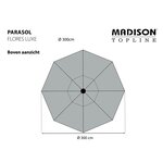 Madison Parasol de jardin Flores Luxe 300 cm rond vert sage