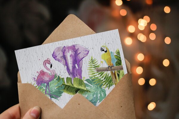 Carte à planter animaux du zoo