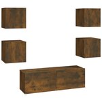 vidaXL Ensemble de meubles TV muraux Chêne fumé Bois d'ingénierie