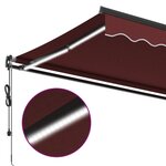 vidaXL Auvent rétractable automatique avec LED bordeaux 600x300 cm
