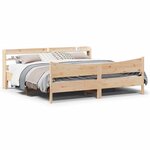 vidaXL Cadre de lit avec tête de lit 180x200 cm bois de pin massif