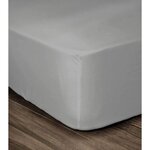 Drap Housse 100  Coton 160 x 200 cm - Bonnet 35 cm - Gris clair