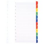 Jeu intercalaires numériques 1 à 12 touches format A4