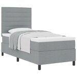 vidaXL Lit à sommier avec matelas Gris clair 90x200 cm Tissu