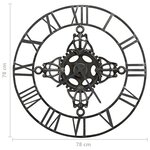 vidaXL Horloge murale Argenté 78 cm Métal