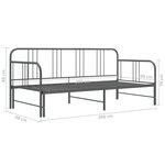 vidaXL Cadre de canapé-lit extensible sans matelas gris métal 90x200cm