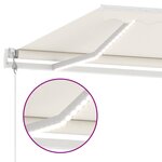 vidaXL Auvent automatique avec capteur de vent et LED 500x350 cm Crème