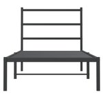 vidaXL Cadre de lit métal avec tête de lit noir 90x190 cm