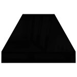 vidaXL Étagère murale flottante 2 Pièces Noir brillant 90x23 5x3 8 cm MDF