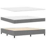 vidaXL Lit à sommier box avec matelas & lumière LED gris 200x200 cm tissu en velours côtelé