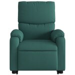 vidaXL Fauteuil inclinable de massage électrique Vert foncé Tissu