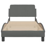 vidaXL Cadre de lit avec tête de lit Gris foncé 80x200 cm Tissu