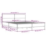 vidaXL Cadre de lit sans matelas chêne fumé 140x200 cm