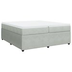 vidaXL Sommier à lattes de lit et matelas Gris clair 200x200cm Velours