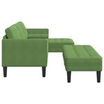 Canapé de jardin vidaXL avec banc et coussins en velours vert clair en L