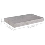 vidaXL Étagères murales flottantes 4 Pièces gris béton 40x23x3 8 cm MDF