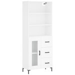 vidaXL Buffet haut Blanc 69 5x34x180 cm Bois d'ingénierie