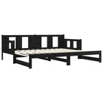 vidaXL Lit coulissant sans matelas noir 2x(80x200)cm