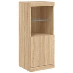 vidaXL Buffets avec lumières LED 3 Pièces chêne sonoma bois d'ingénierie