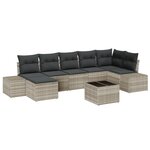 vidaXL Ensemble de Canapés de Jardin de 8 pièces avec Coussins Gris Rattan Poly