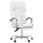 Fauteuil de massage inclinable de bureau informatique étude similicuir blanc 02_0025400