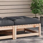 vidaXL Repose-pied de jardin avec coussin bois de pin massif