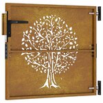 vidaXL Portail de jardin 85x100 cm acier corten conception de l'arbre
