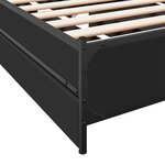 vidaXL Cadre de lit avec tiroirs noir 100x200 cm bois d'ingénierie