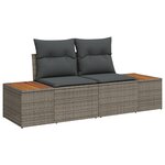 Ensemble de canapé de jardin 9 pièces avec coussins gris poly rotin vidaXL