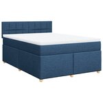 vidaXL Sommier à lattes de lit avec matelas Bleu 160x200 cm Tissu