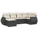 vidaXL Salon de jardin 6 Pièces avec coussins noir résine tressée