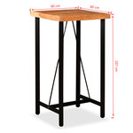 vidaXL Ensemble de bar 3 Pièces Bois d'acacia massif et cuir véritable