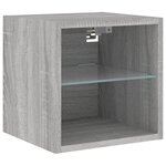 vidaXL Meuble TV mural avec lumières LED sonoma gris 30x28 5x30 cm