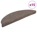 vidaXL Tapis d'escalier autocollants 15 Pièces Crème 56x17x3cm Aiguilleté