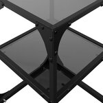 vidaXL Tables basses avec dessus en verre noir 2 Pièces 30x30x45 cm acier