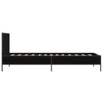 vidaXL Cadre de lit noir 90x200 cm bois d'ingénierie et métal