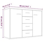 vidaXL Buffet Chêne marron 88x30x65 cm Bois d'ingénierie