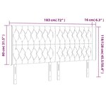 vidaXL Tête de lit à LED Marron foncé 183x16x118/128 cm Tissu